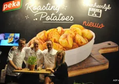 Peka met Sophie Giepmans, Harm Zom, Paul de Wit,  en Bart Seuntjens, zij introduceren op de beurs de Raosting Potatoes, een kookaardappel met olie, peper en zout voor in de oven.